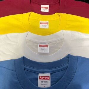 Supreme NY “4 Pack” Blank T Shirt Size L  Streetwear 22.5x32 New York. “Steals”